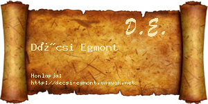 Décsi Egmont névjegykártya